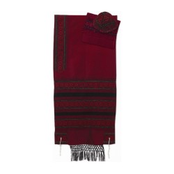 Rikmat Elimelech Handloom Woven Red Silk ... | Rikmat Elimelech Tallit