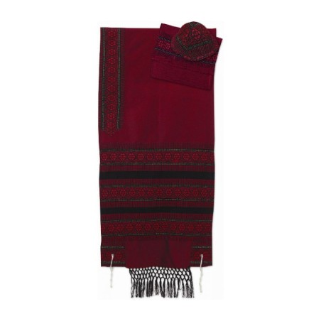 Rikmat Elimelech Handloom Woven Red Silk ... | Rikmat Elimelech Tallit