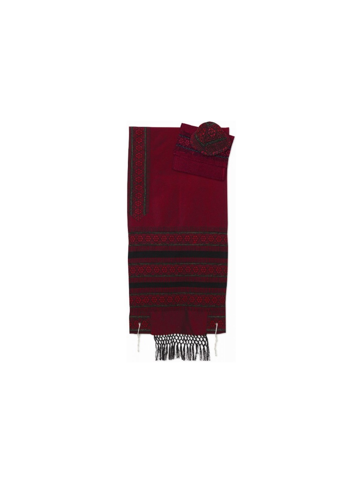 Rikmat Elimelech Handloom Woven Red Silk ... | Rikmat Elimelech Tallit