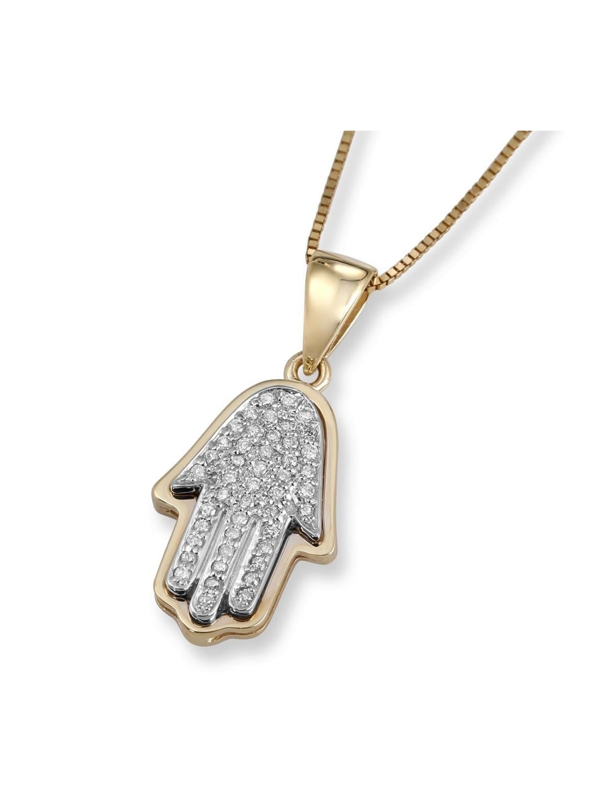 Anbinder Jewelry Pendentif Hamsa en or jaune 14 carats avec diamant