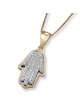 Anbinder Jewelry Pendentif Hamsa en or jaune 14 carats avec diamant