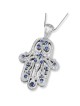Anbinder Jewelry Extra Large Or Blanc 14 carats Diamant Complexe Hamsa Pe
