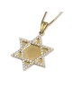 14K Gold Star of David Pendant with Diamonds