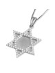 Pendentif étoile de David en or 14 carats avec diamants
