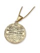 Pendentif Jérusalem rond en or 14 carats avec diamants