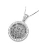 Pendentif Jérusalem rond en or 14 carats avec diamants