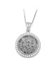 Pendentif Jérusalem rond en or 14 carats avec diamants