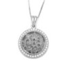 14K Gold Round Jerusalem Pendant With Diamonds