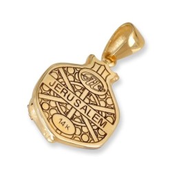 14K Yellow Gold Diamond-Encrusted Pomegranate Pendant
