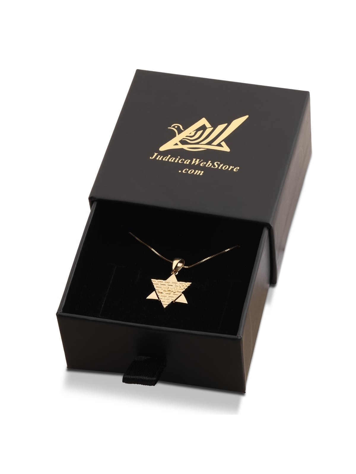 Jerusalem: 14K Gold Star of David Pendant Necklace