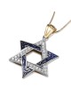 14K Yellow & White Gold Floral Vine Pattern Star of David Pendant with