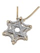 14K Yellow & White Gold Extendable Magnetic Diamond Star of David Neck