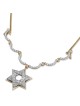 Collier étoile de David magnétique extensible en or jaune et blanc 14 carats