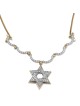 14K Yellow & White Gold Extendable Magnetic Diamond Star of David Neck