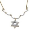 14K Yellow & White Gold Extendable Magnetic Diamond Star of David Neck