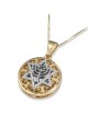 14K Yellow & White Gold Star of David and Menorah Diamond Pendant