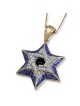 Anbinder Jewelry Pendentif étoile de David en or jaune 14 carats avec diamant et Bl