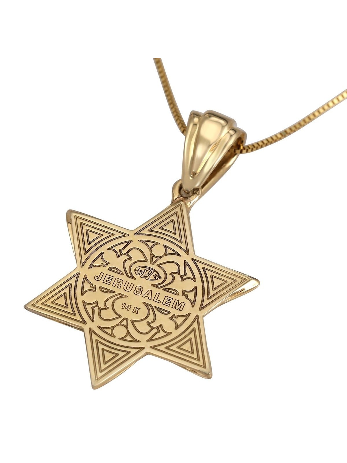 Anbinder Jewelry 14K Yellow Gold Star of David Diamond Pendant with Bl