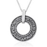Large Silver Wheel Necklace - Fear No Evil (Psalms 23:4)