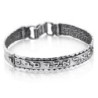 Hinged Sterling Silver Kabbalah Bracelet