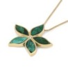 14K Yellow Gold Women's Eilat Stone Flower Pendant with Diamond