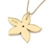 14K Yellow Gold Women's Eilat Stone Flower Pendant with Diamond