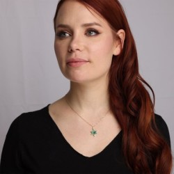 14K Yellow Gold and Eilat Stone Star of David Pendant Necklace