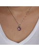 Pendentif grenade en argent sterling 925 avec pierres de zircon rouge et blanc