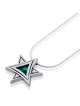 Collier moderne en argent sterling et pierre d'Eilat avec étoile de David