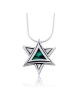 Collier moderne en argent sterling et pierre d'Eilat avec étoile de David