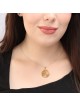 Collier pendentif rond Shema Yisrael plaqué or
