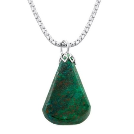 Collier Poire en Pierre d'Eilat et Argent