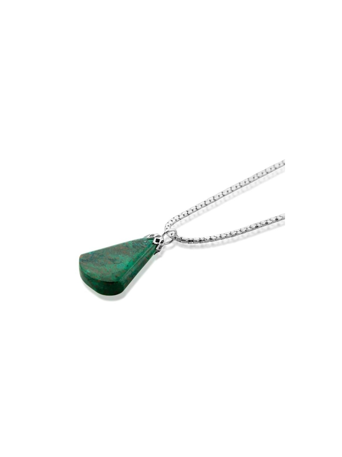 Eilat Stone and Silver Pear Necklace