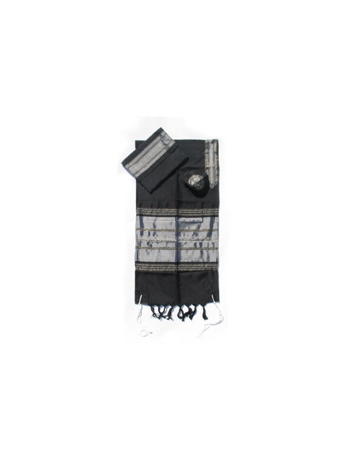 Gabrieli Handwoven Black Silk Tallit S... | Gabrieli Hand Woven Tallit