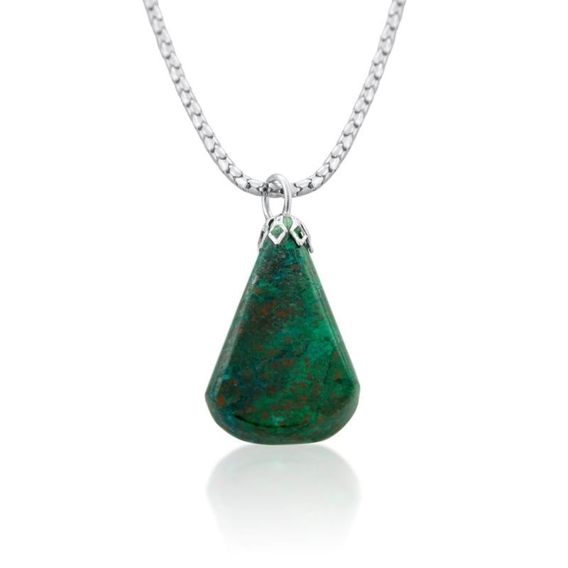 Eilat Stone and Silver Pear Necklace