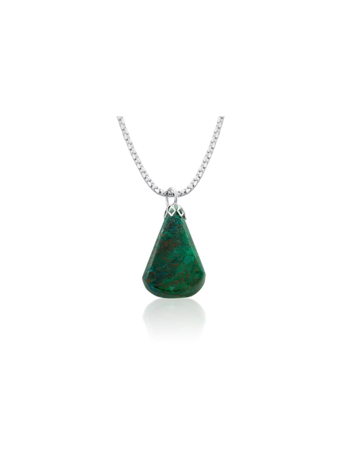 Eilat Stone and Silver Pear Necklace