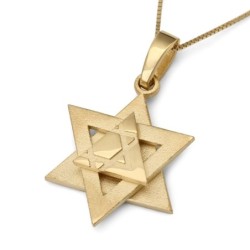 Luxury 14K Gold Layered Star of David Pendant Necklace