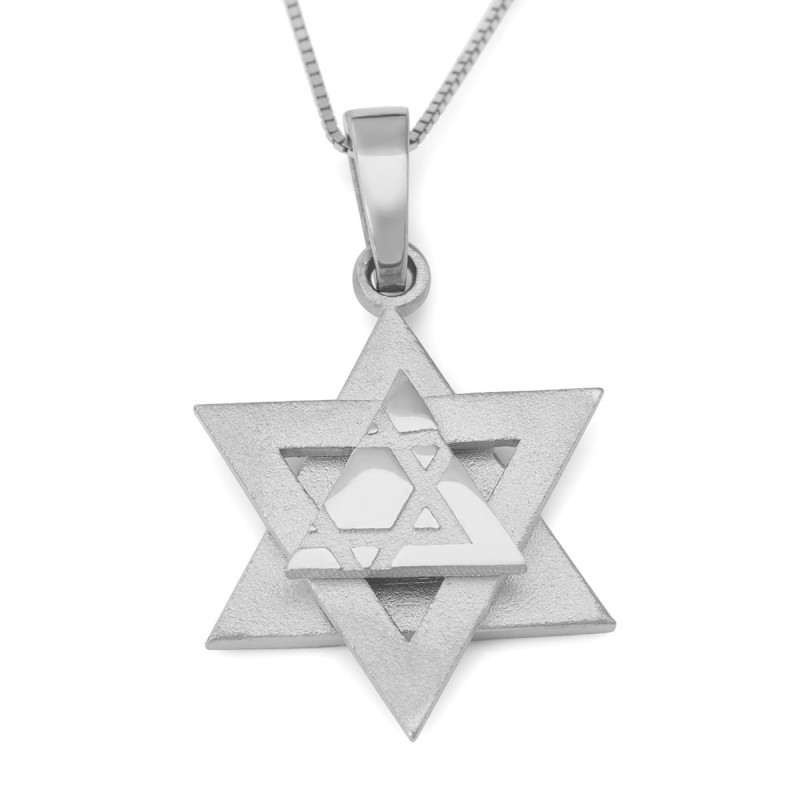 Collier de luxe avec pendentif étoile de David en or 14 carats