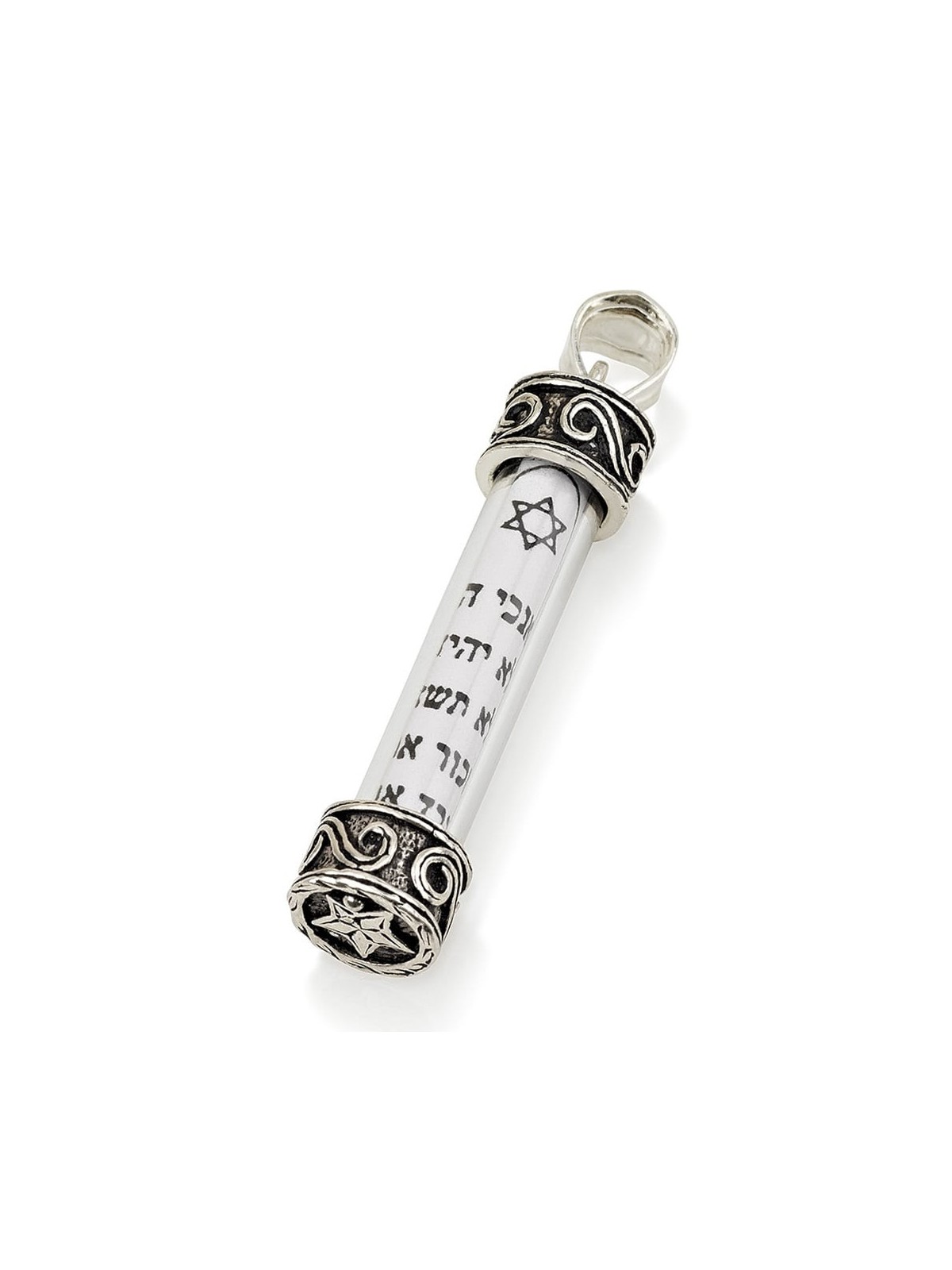 Pendentif Mezouza en Argent Sterling 925 - Dix Commandements