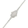 925 Sterling Silver Hamsa Bracelet with White Zircon Stones