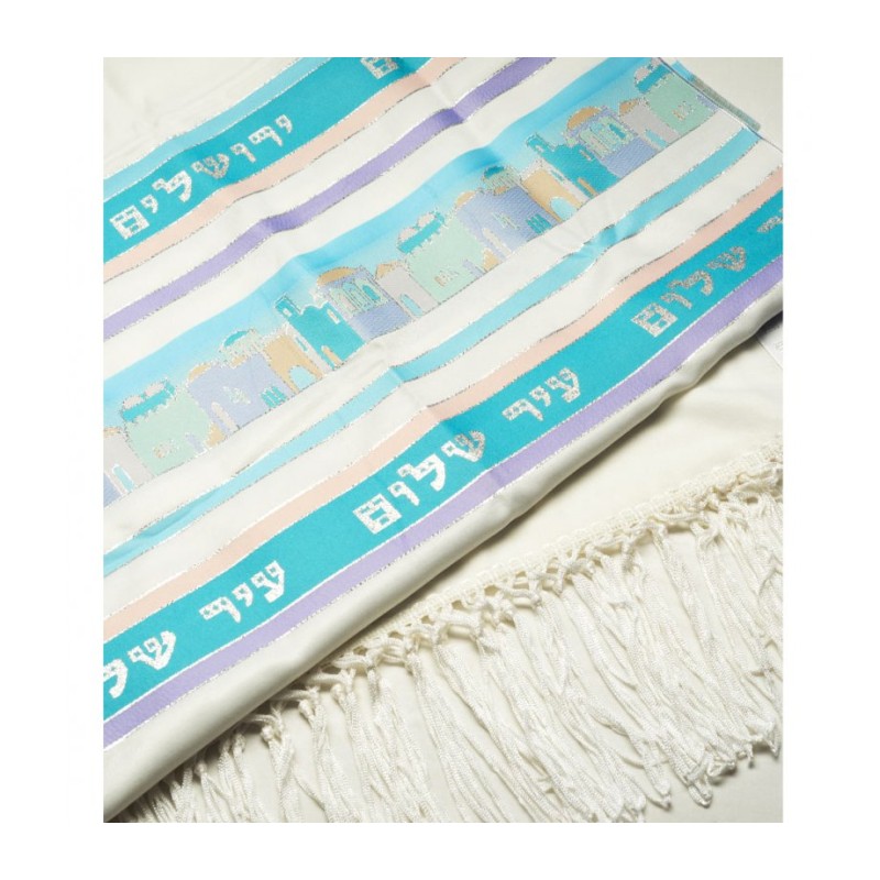 Talitnia Wool and Dacron Jerusalem Tallit Holy Cit... | Modern Tallits