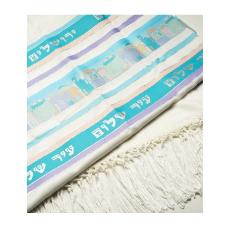 Talitnia Wool and Dacron Jerusalem Tallit Holy Cit... | Modern Tallits