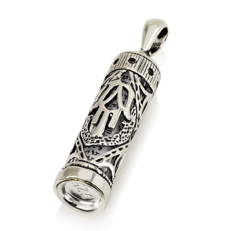 925 Sterling Silver Mezuzah Pendant Necklace - Hamsa