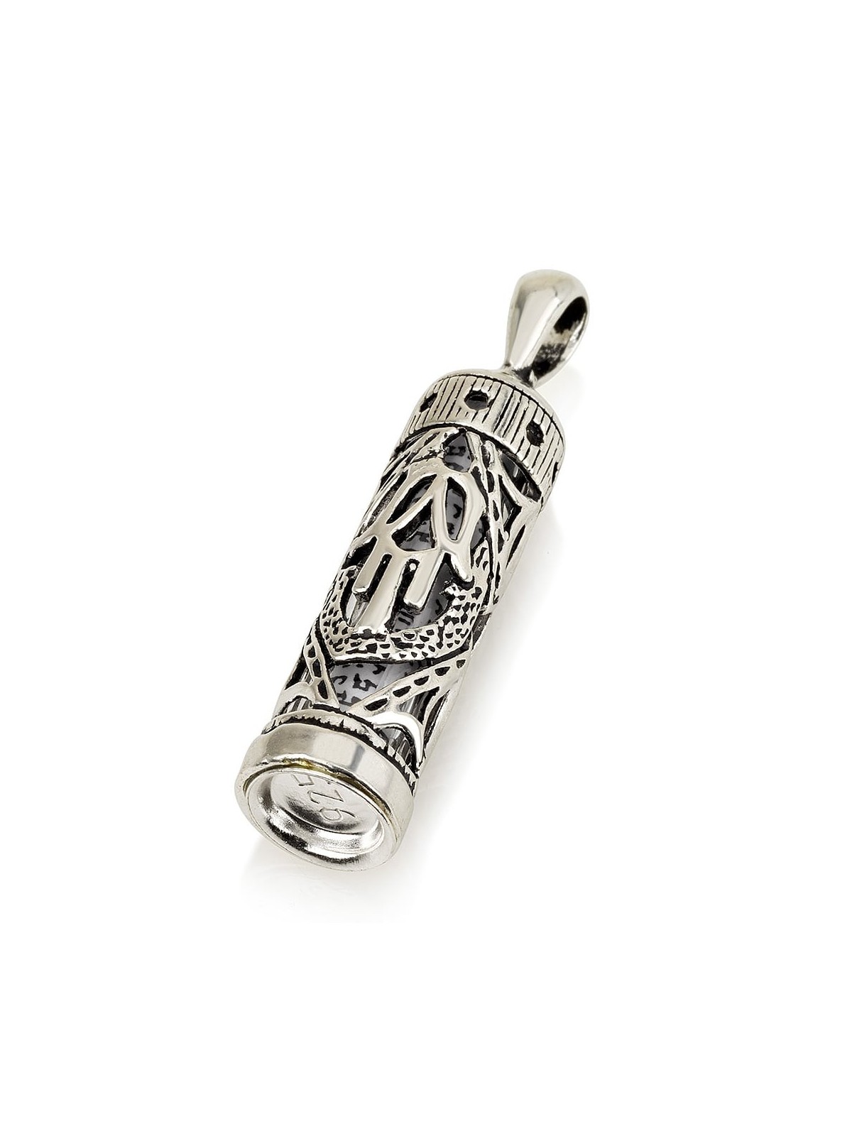 925 Sterling Silver Mezuzah Pendant Necklace - Hamsa