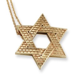 Rafael Jewelry 14K Gold Jerusalem Old City Walls Star of David Pendant