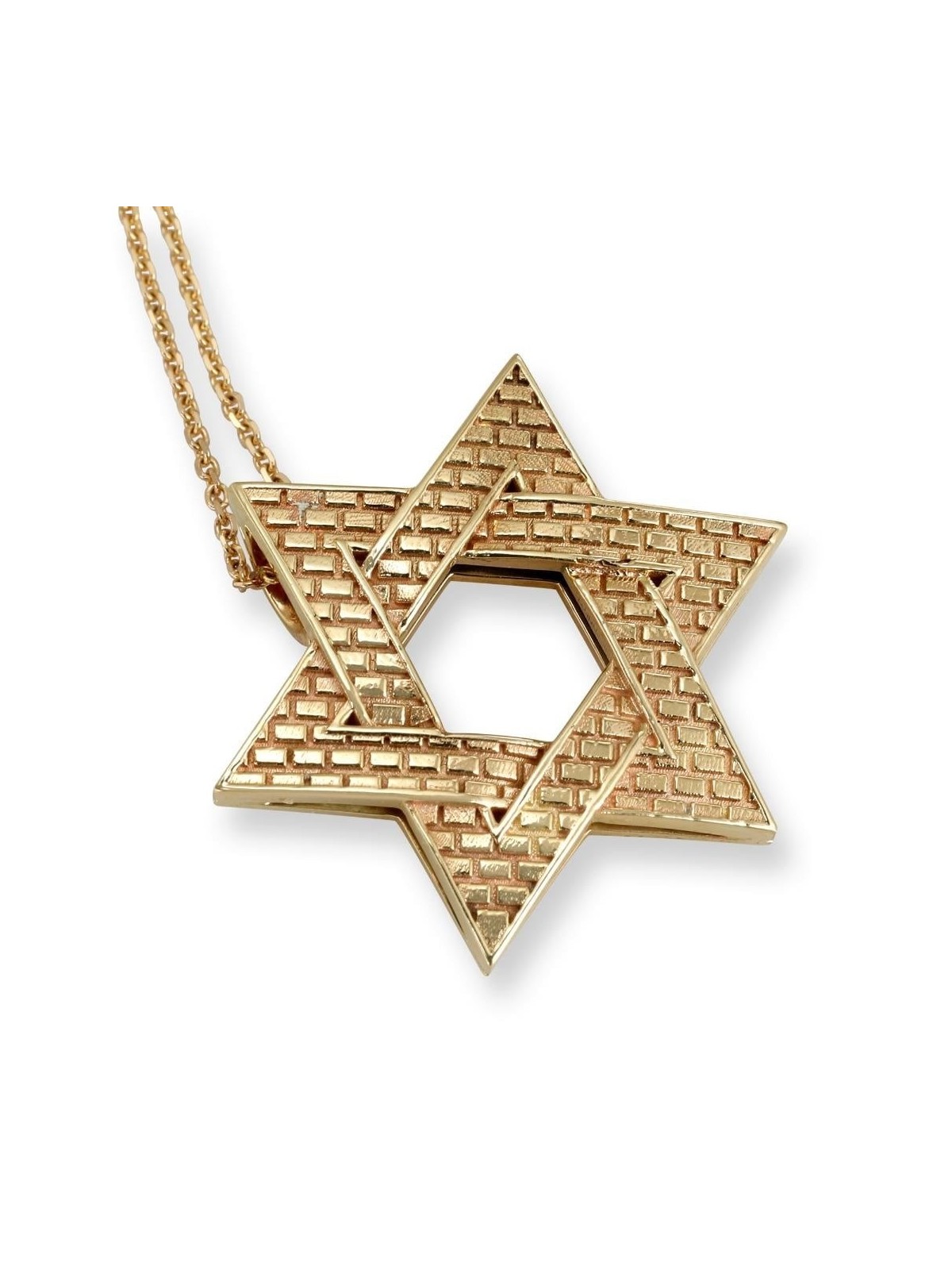 Rafael Jewelry 14K Gold Jerusalem Old City Walls Star of David Pendant