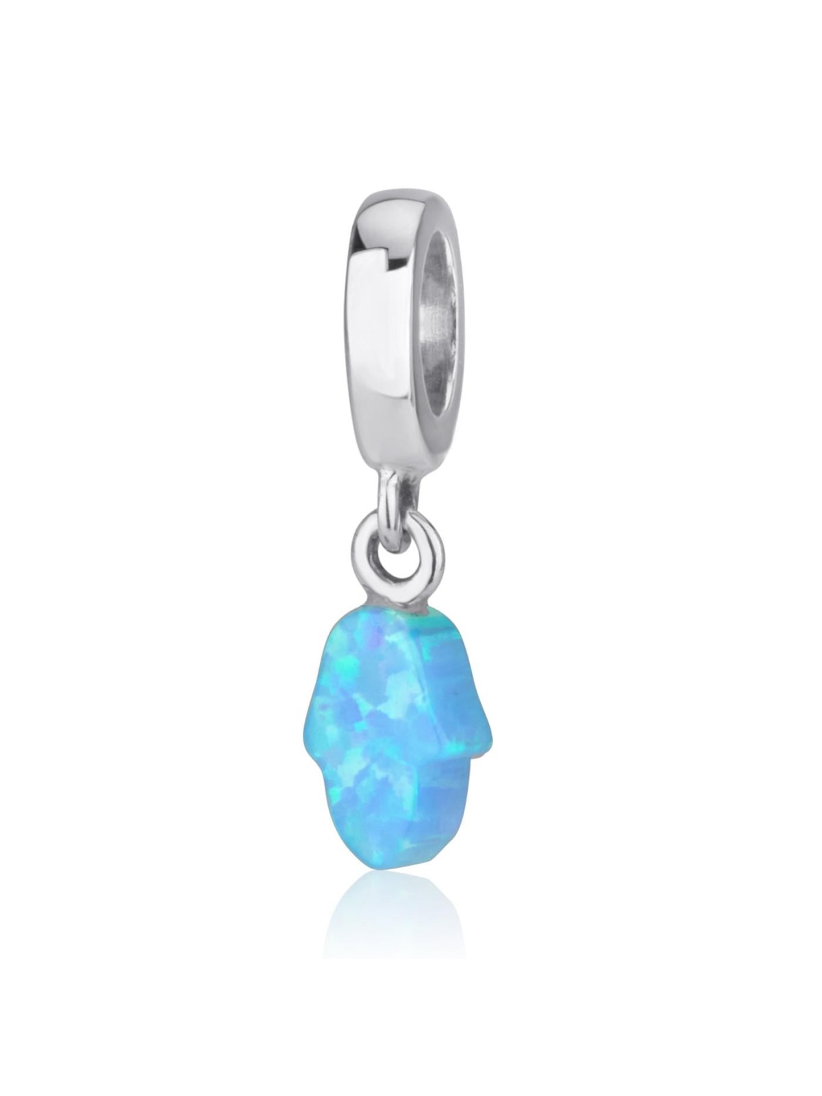 Marina Jewelry Blue Opal Hamsa Pendant Charm