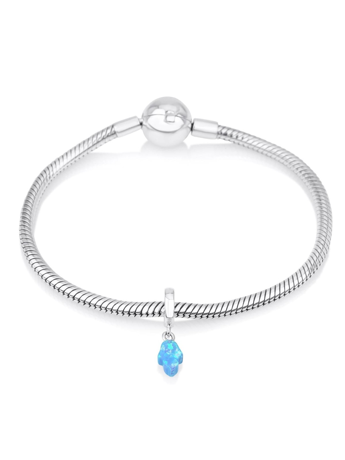 Marina Jewelry Blue Opal Hamsa Pendant Charm