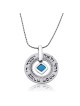 Large Silver Wheel Necklace - Daughter's Blessing