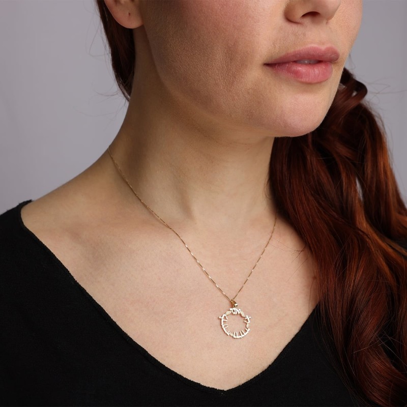 Rafael Jewelry Collier pendentif Ani LeDodi en or jaune 14 carats fabriqué à la main
